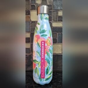 Starbucks Lilly Pulitzer S'well Peaches Stainless Steel Water Bottle 17 oz